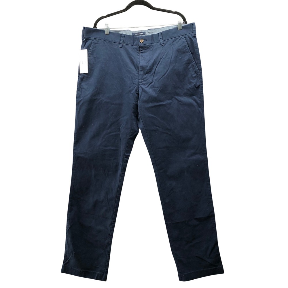 NWT Tommy Hilfiger Tailored Fit Chino Pants Mens 38 Blue Cotton Elastane Stretch